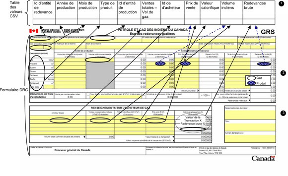 donn&eacute;es de la D&eacute;claration des redevances sur le gaz